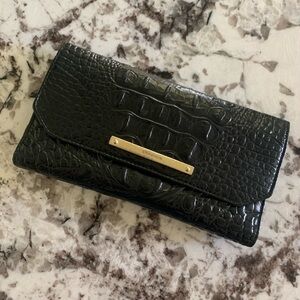 BRAHMIN Black Melbourne Soft Checkbook Wallet